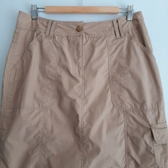 DELLA SPIGA / Italy Casual Skirt Cotton Tan Cargo Pocket Sz 12 - Picture 3 of 9